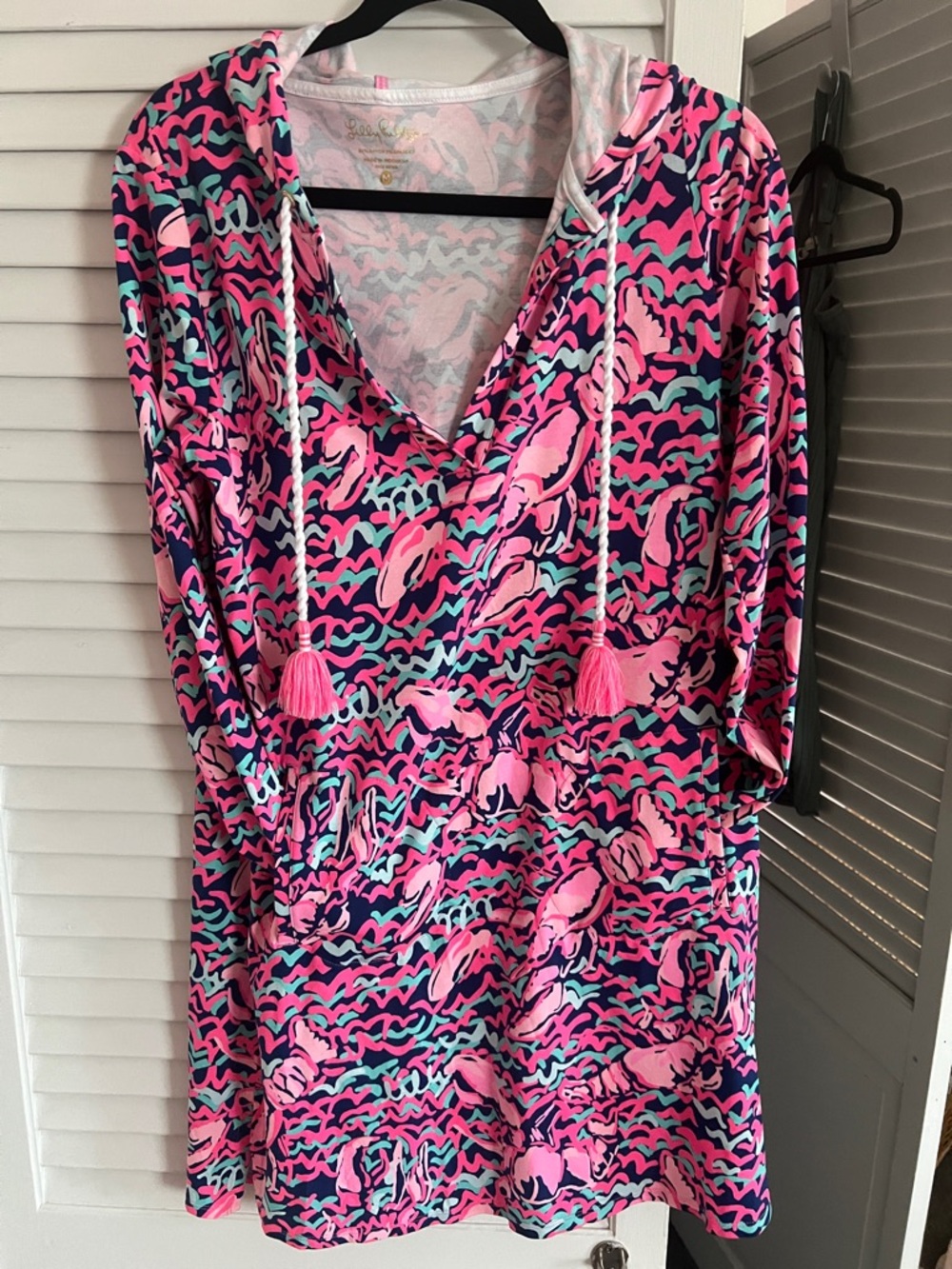 Lilly Pulitzer Pop up lobster roll navy upf 50+ Rylie cover up Dress